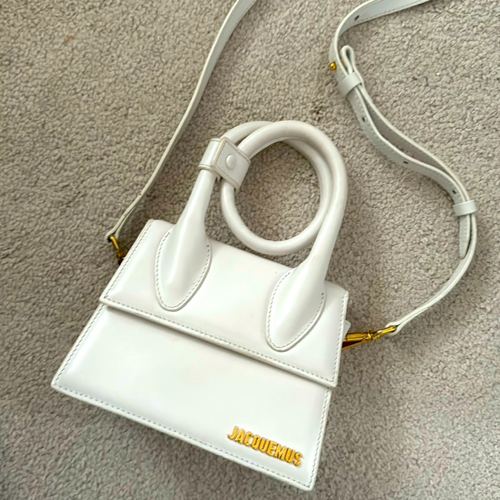 Jacquemus le chiquito noeud white handbag